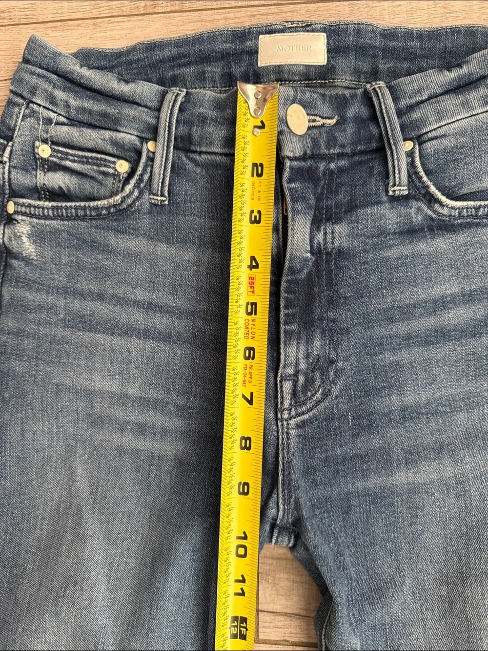 MOTHER The High Waisted Looker Skinny Jeans Blue Wash Size 25 - Picture 5 of 11